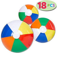 JOYIN rainbow beach ball on the beach; inspires social play and luau vibes.