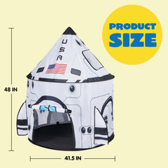 JOYIN rocket ship play tent outdoors on sunny lawn