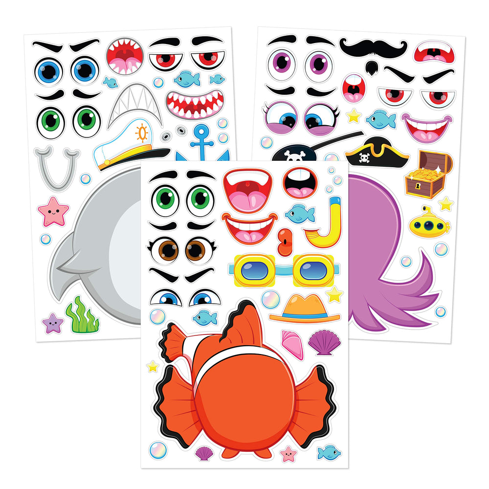 JOYIN shark face stickers bring bold ocean-themed fun to art projects.