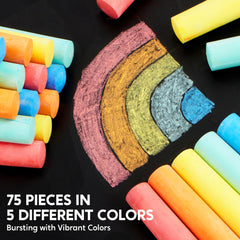 JOYIN bright 5-color chalk palette for sidewalks and boards.