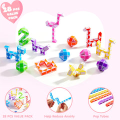 JOYIN snake twist toy cards transform into shapes like line or stair