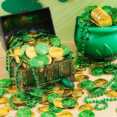 JOYIN St Patrick's coins close-up shiny finish highlights durable plastic