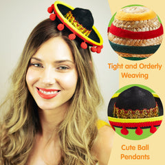 JOYIN straw sombrero headband in beige with a comfortable fit
