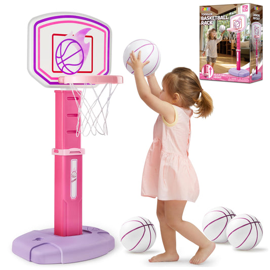JOYIN toddler basketball hoop with adjustable height for versatile play indoors or outdoors.