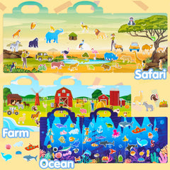 JOYIN travel storage pouch keeps the sticker book organized on trips