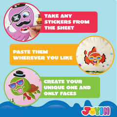 JOYIN turtle face stickers encourage nature-themed art and classroom activities.