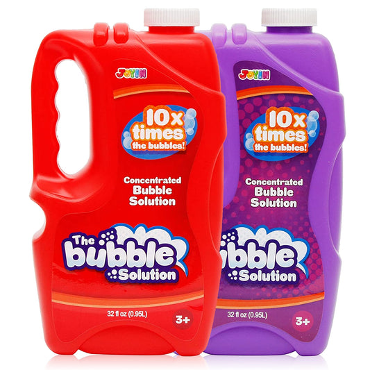 JOYIN two-bottles-bubble-refill shows quick, mess-free resupply for outdoor bubble play.