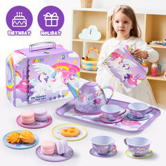 JOYIN unicorn tea party carrying case for easy transport and storage