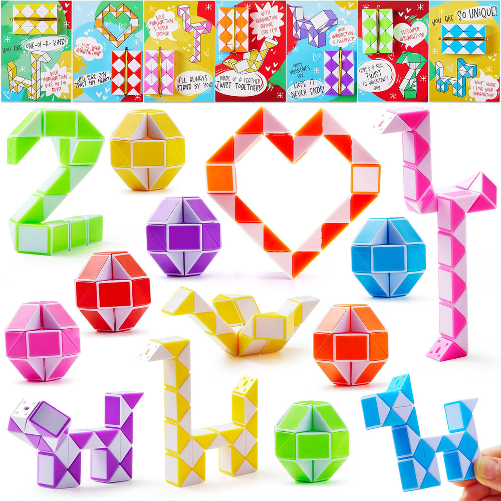 JOYIN Valentine snake twist card designs for classroom exchanges and party prizes