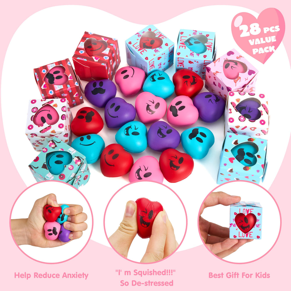 JOYIN stress ball in Valentines gift box with patterns, perfect party favors.