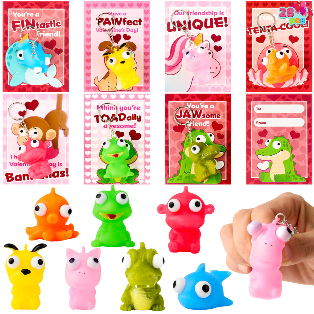 JOYIN valentines cards with animal popping eyes, ideal for classroom exchanges.