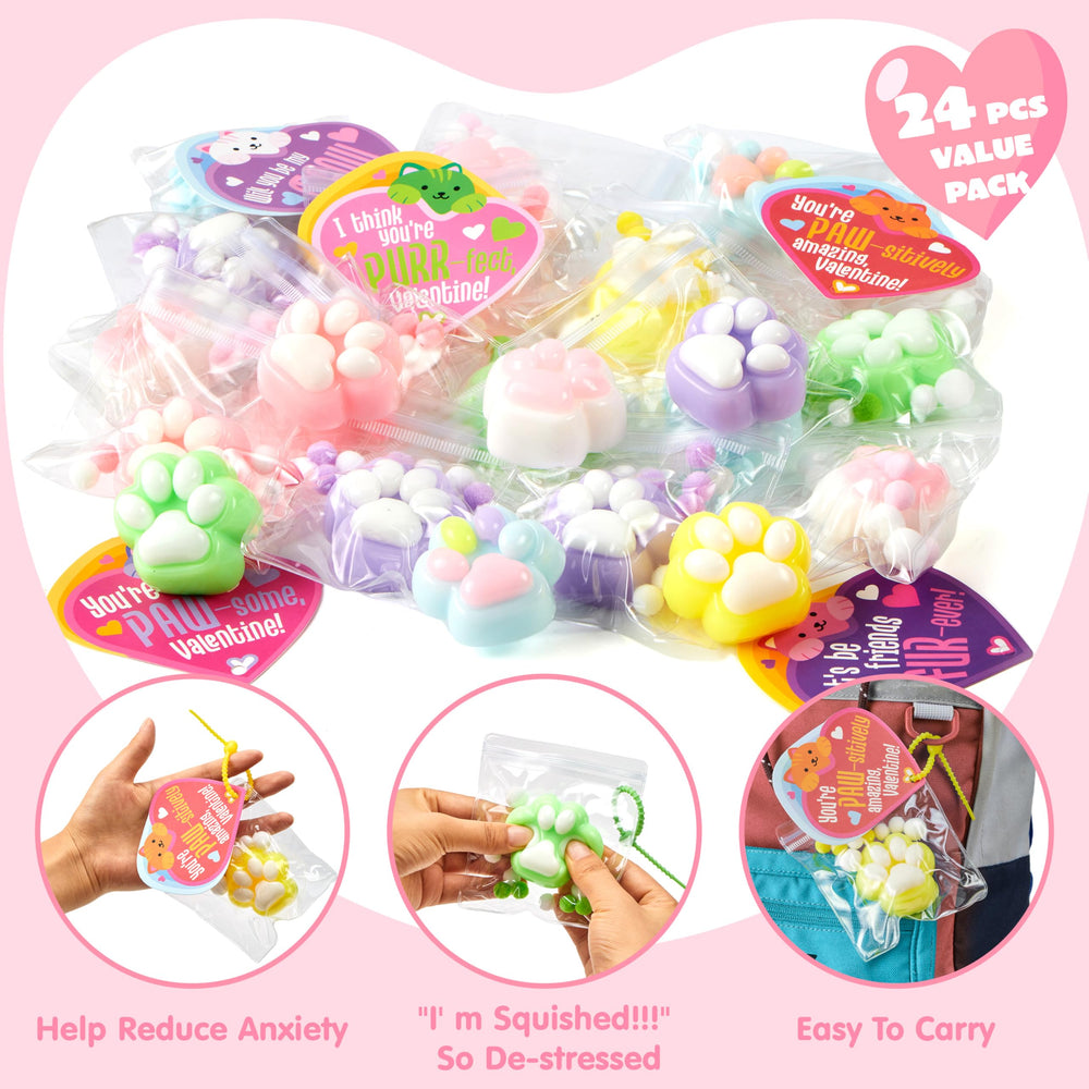JOYIN valentines cards included with cat paw toys for gifting.