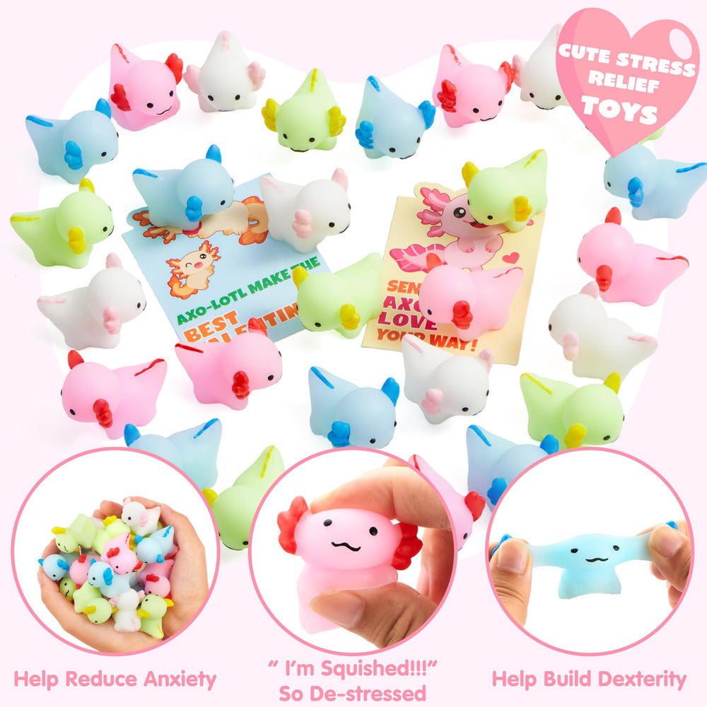 JOYIN valentines card set shown with mochi toys, perfect for school exchanges
