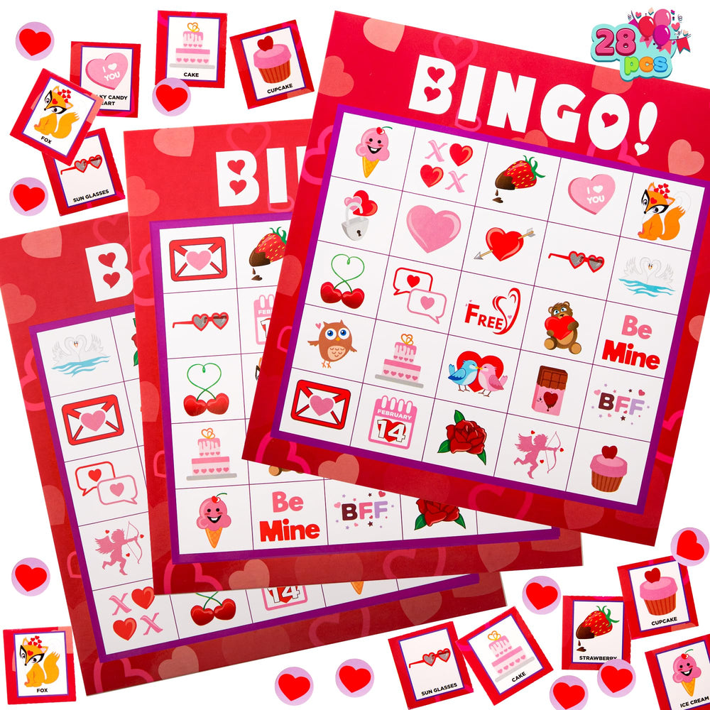 JOYIN Valentines Day Bingo card boards ready for festive classroom or party play