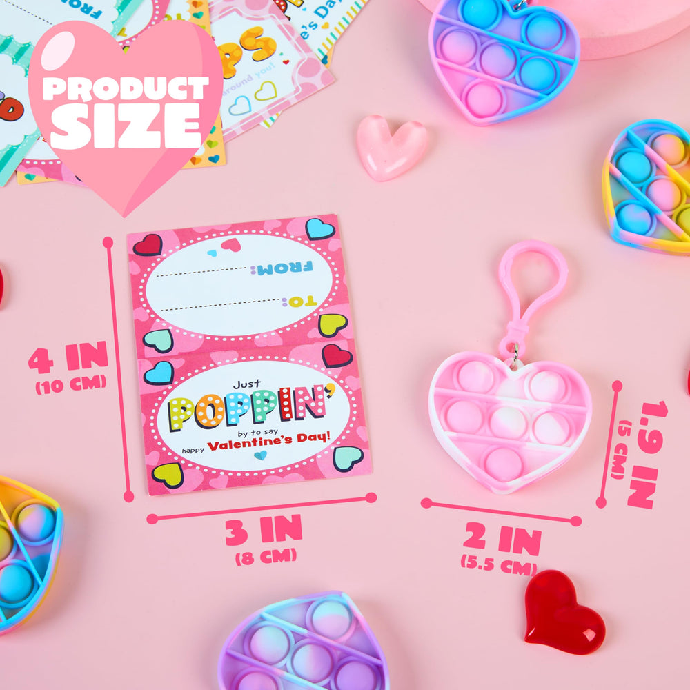 JOYIN Valentine's pop fidget heart keychain for pocket-sized calm.