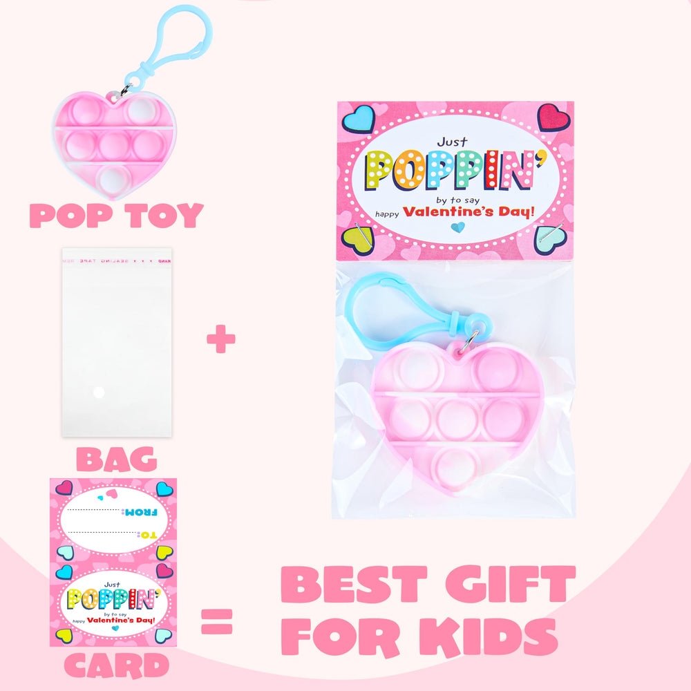 JOYIN Valentine's pop fidget unicorn keychain for portable focus.