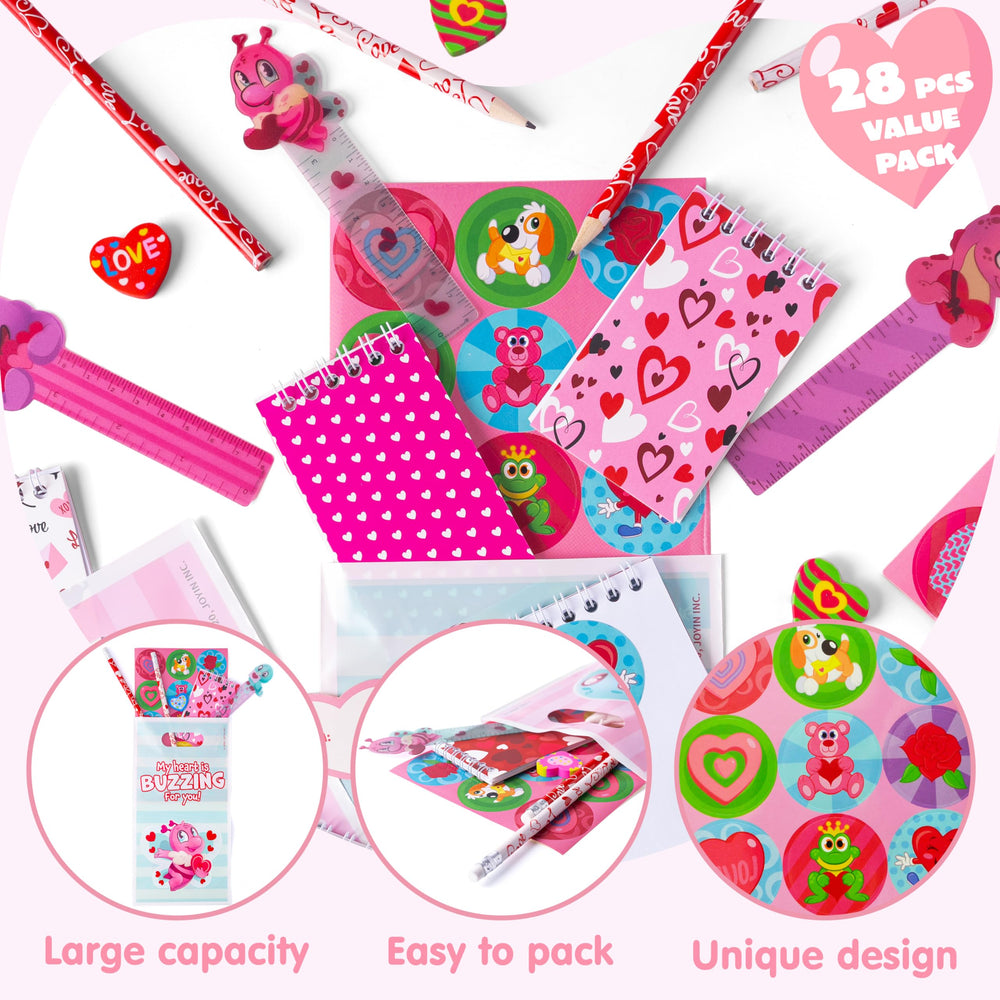 JOYIN valentines erasers in heart shapes for desks and rewards