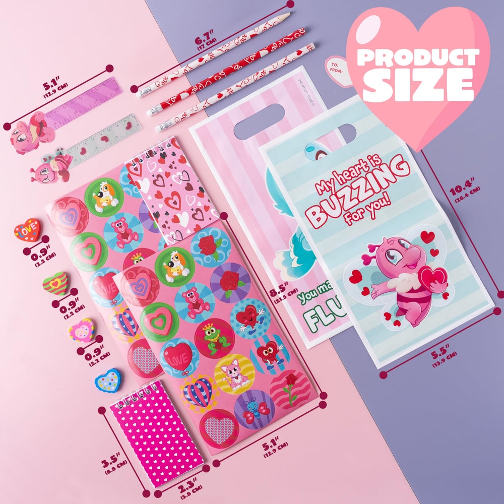 JOYIN valentines stationery rulers in six designs for classroom activities