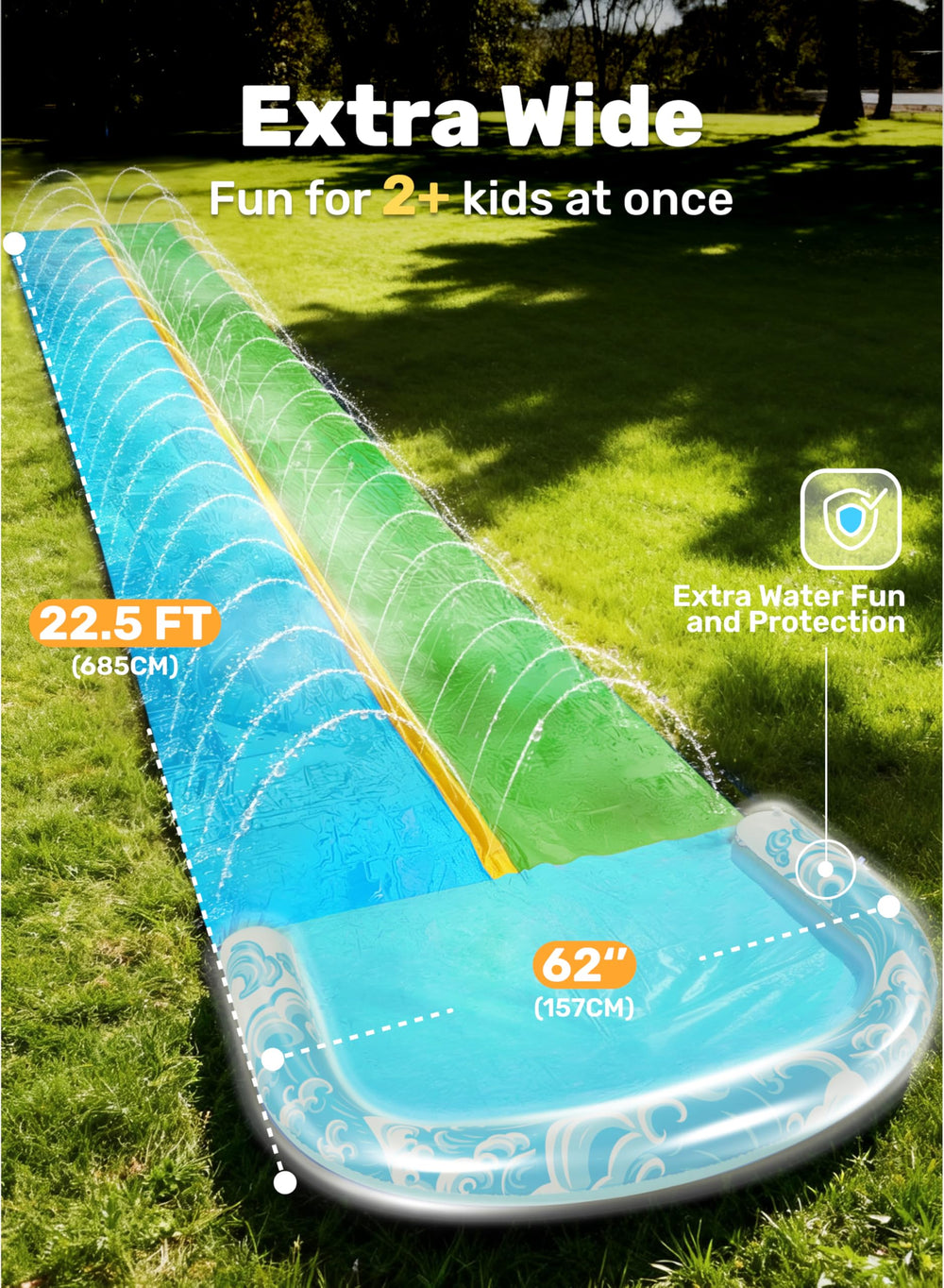 JOYIN sprinkler flow to cool riders during summer play.
