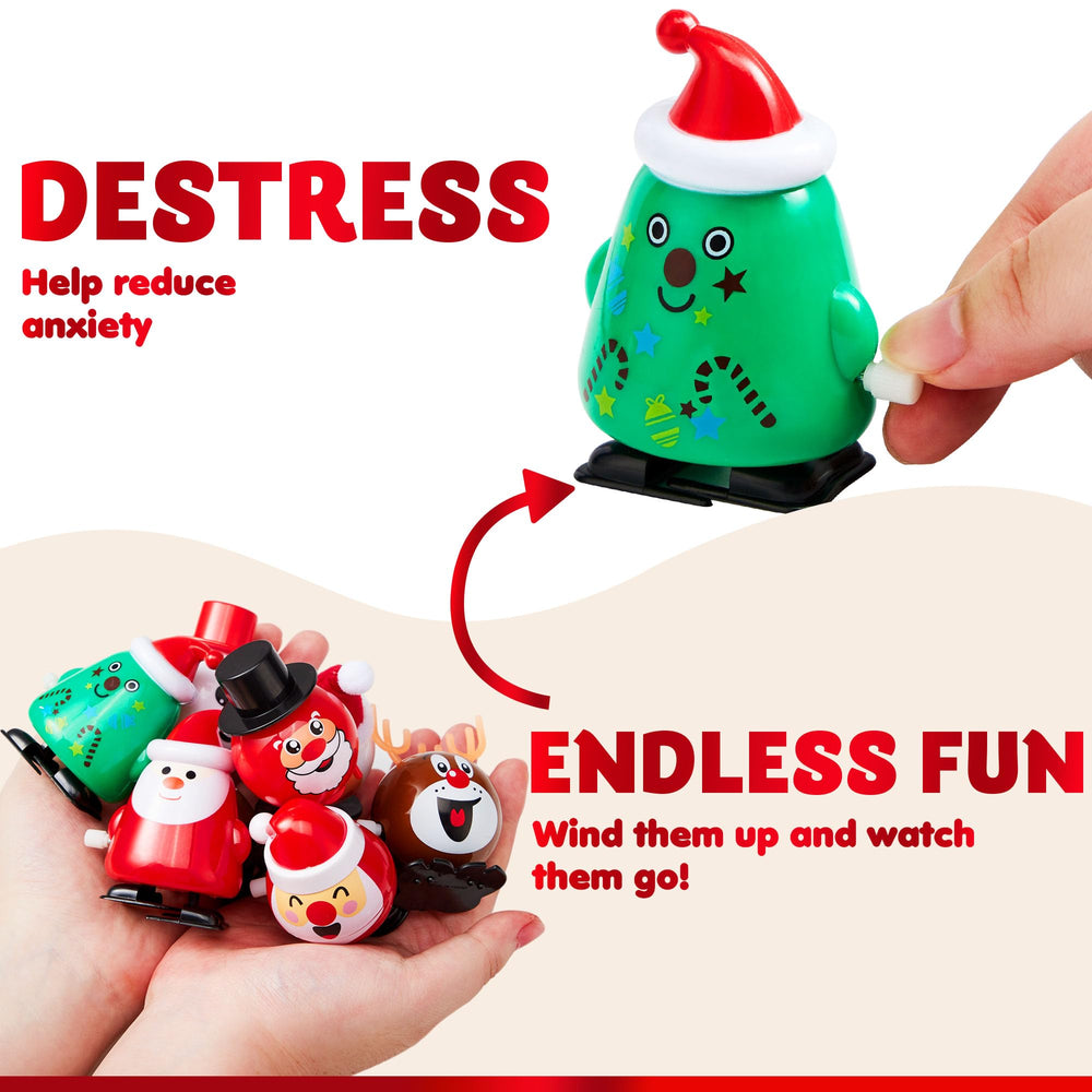 JOYIN festive wind-up toys brighten tree and mantle display.