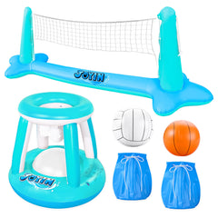 JOYIN XL volleyball net in pool measures 125x38 for stable, realistic in water play
