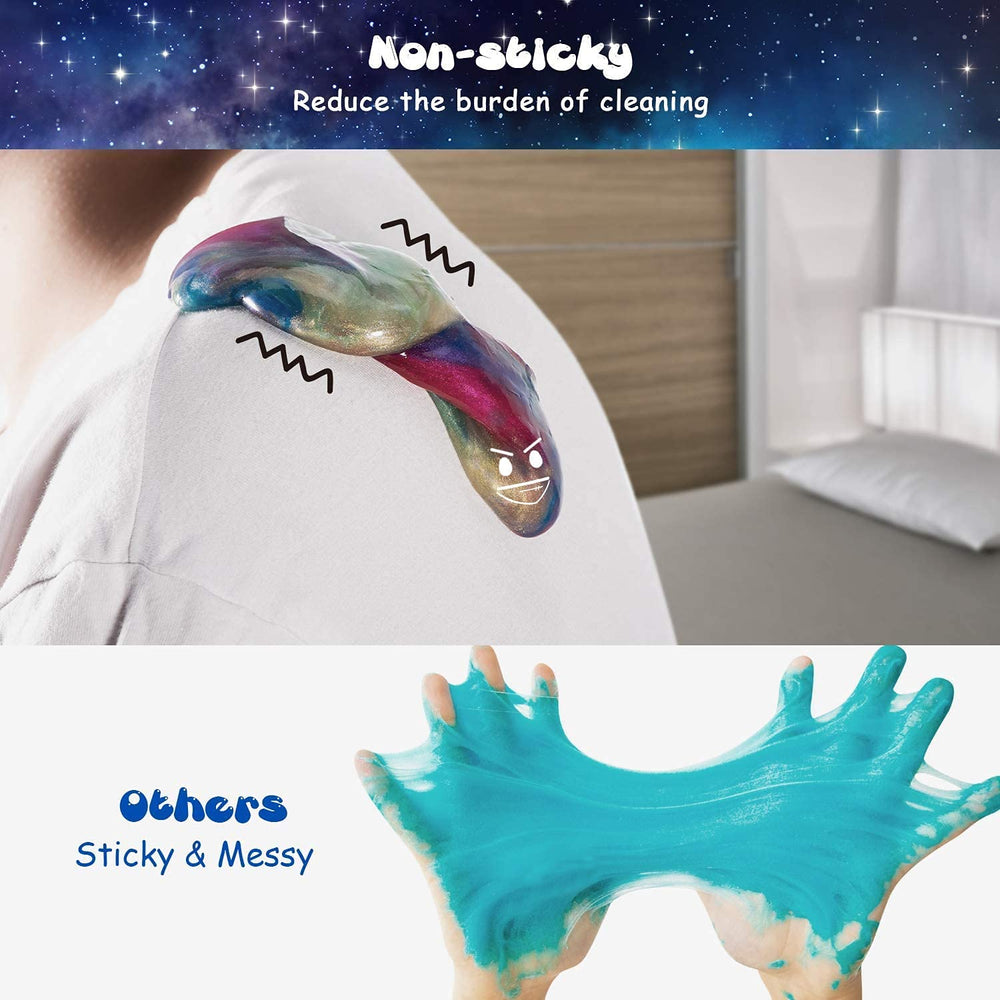 Joyjoz non-sticky slime texture for effortless play and quick cleanup.