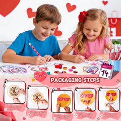 JOYLOKY 291pcs Valentines Stationery Set glasses used as playful props in crafts