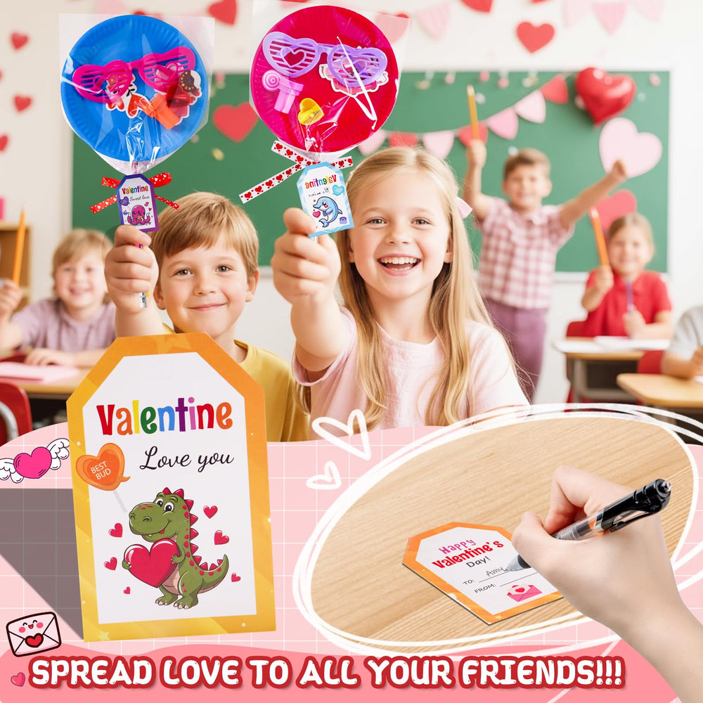 JOYLOKY 291pcs Valentines Stationery Set colorful stickers for decorations and rewards
