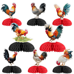 JOYMEMO rooster honeycomb centerpiece style1 adds festive flair to birthday tables.