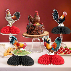 JOYMEMO rooster honeycomb centerpiece style2 brightens cake tables for memorable celebrations.