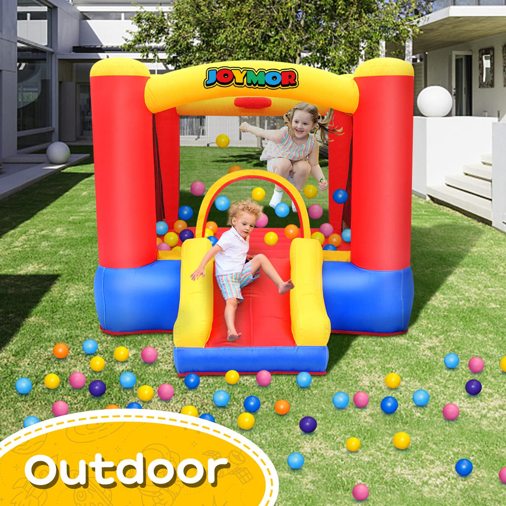 JOYMOR bounce house air blower setup enables quick inflation