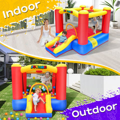 JOYMOR bounce house assembled in backyard for family fun