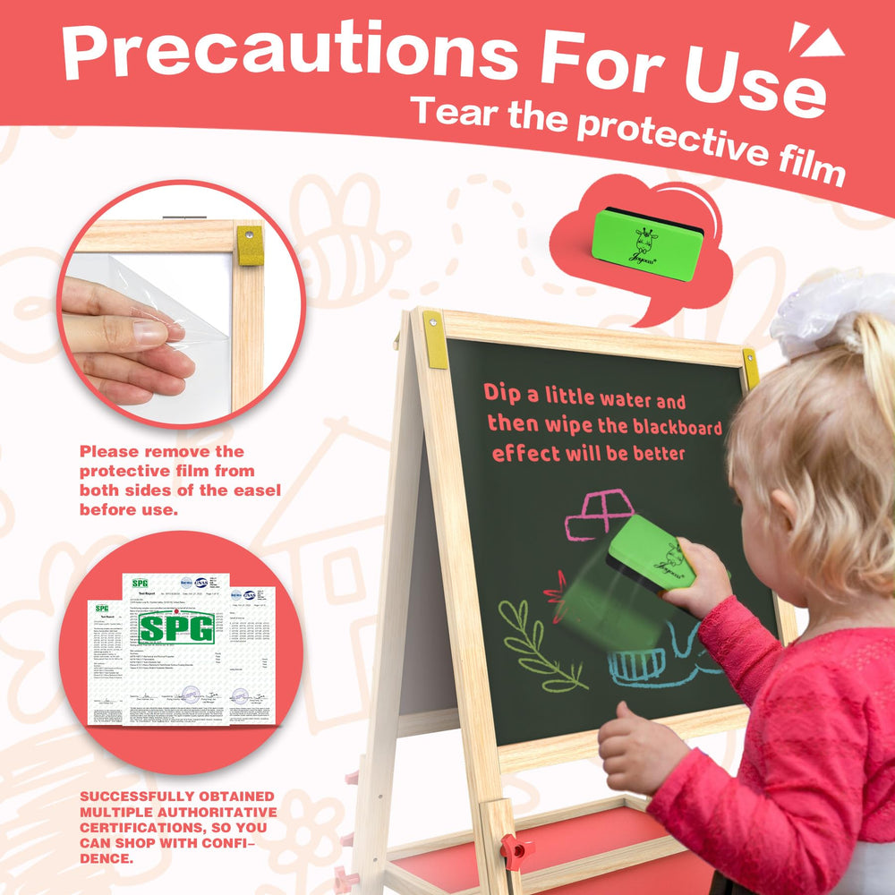 Joyooss easel with magnetic surfaces for letters and accessories.
