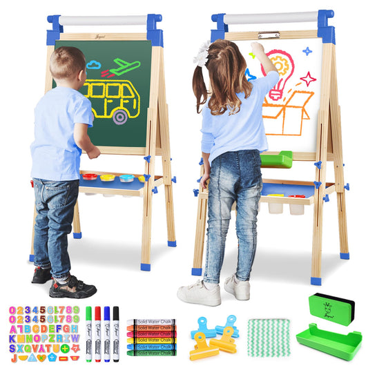 JOYOOSS Easel adjusts from toddler to tween height for growing artists and family use