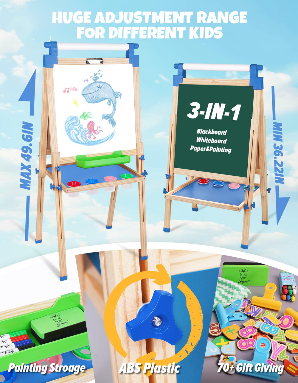 JOYOOSS magnetic board demonstrated with magnets and paper for busy kids