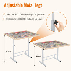 JoyPcsTable adjustable-height tilting legs support ergonomic puzzling sessions