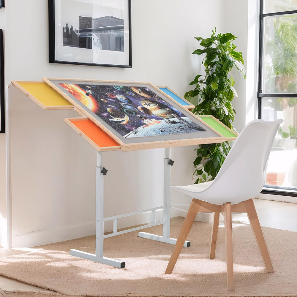 JoyPcsTable puzzle table with drawers keeps puzzle pieces organized during play