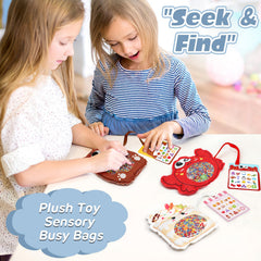 Joyreal Hide and Seek Busy Bag showing 20 hidden objects per character for engaging play