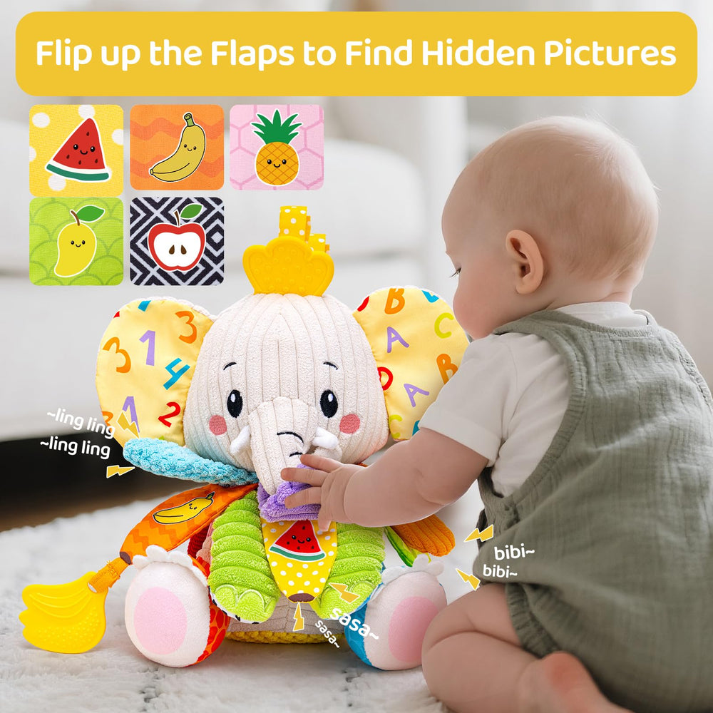 JoySpark Toys elephant bright colors stimulate visual development during play
