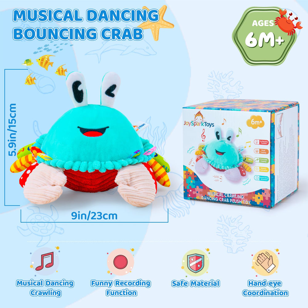 JoySpark Toys Crawling Crab machine-washable shell simplifies care.