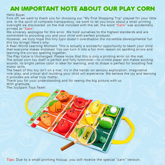 JoySpark Toys felt-tip gripper for gentle grasp during pretend shopping.