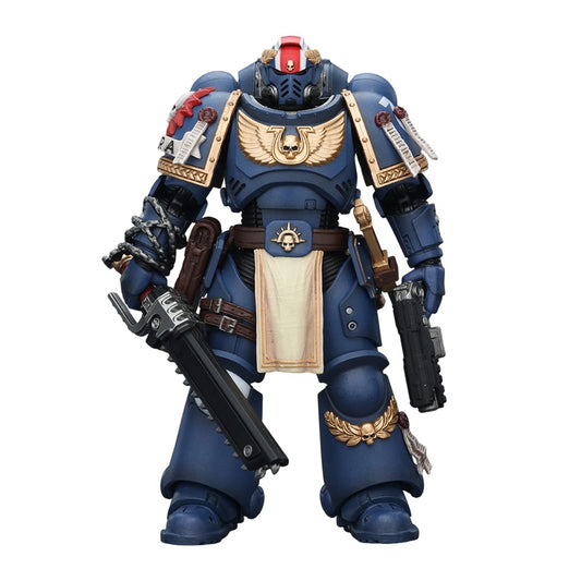 JOYTOY Ultramarines Titus full figure showcases premium articulation for dynamic poses.