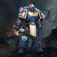 JOYTOY Ultramarines Titus weapons and gear detail for authentic display.