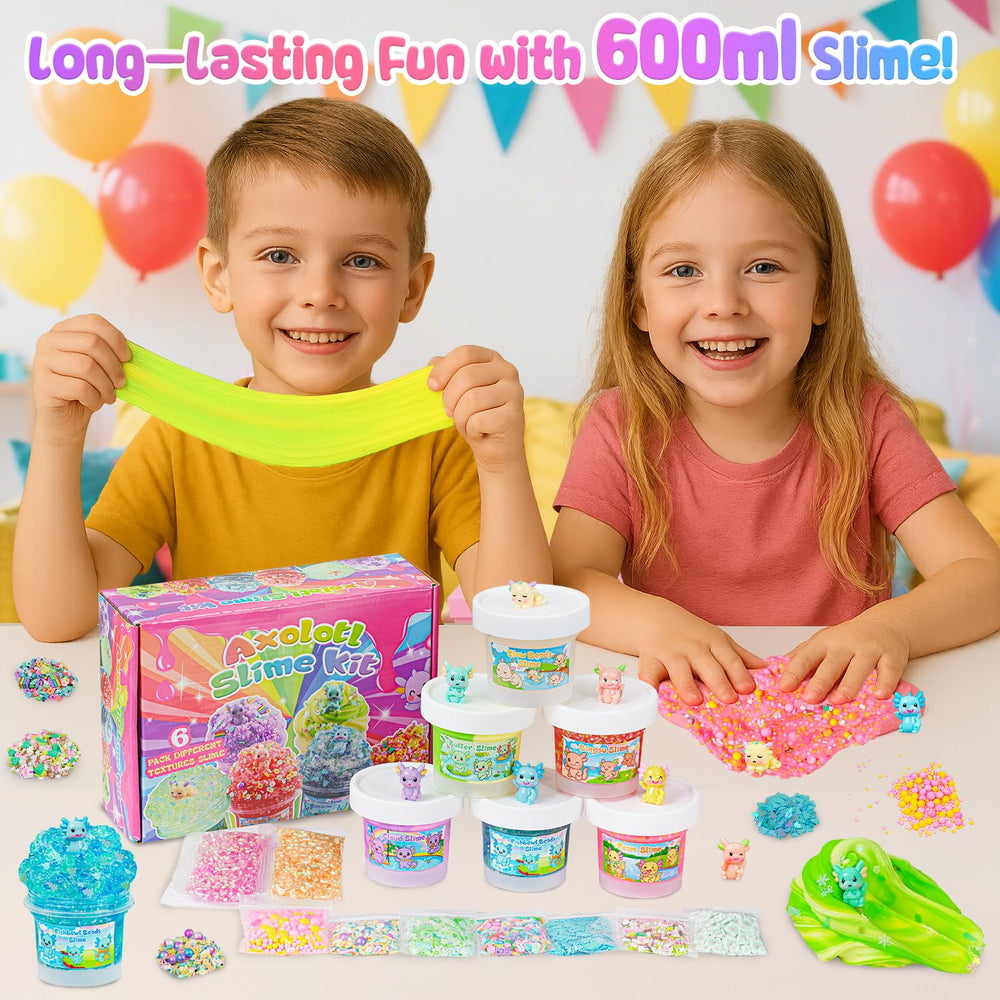 Joytry axolotl fidget toys set featured with slime play benefits.
