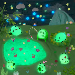 Joytry Panda Slime Kit glow-in-the-dark display after sun charge for magical night play