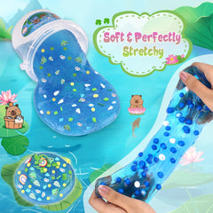Joytry slime stretch close-up showcases ultra stretchy, satisfying ASMR-worthy textures