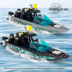 JQARCH city police speedboat with realistic decals for display and play