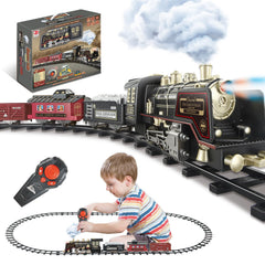 JQ JUQU steam train locomotive with LED headlights for immersive indoor play