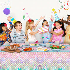 JQSSHXB Three-pack mermaid tablecloths fit most tables while protecting surfaces