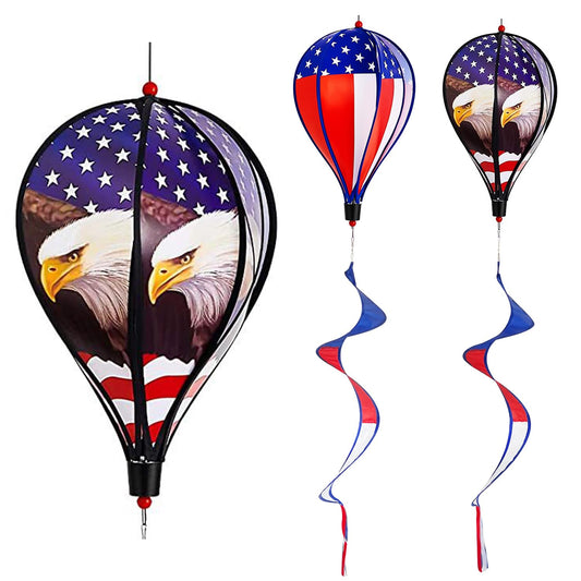 Jremreo American flag wind spinner adds bold color to your garden.